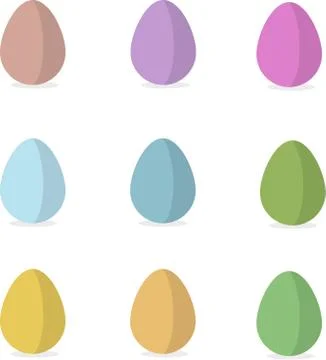 Nine easter egg simple designs Illustrazione stock