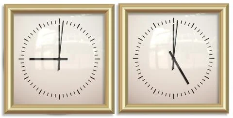 Nine to five two clocks Foto stock