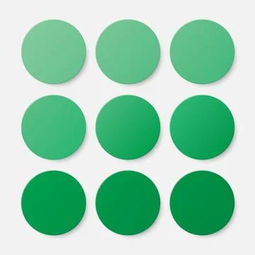 Nine Green Circles Button. Circle Banner. Illustrazione stock
