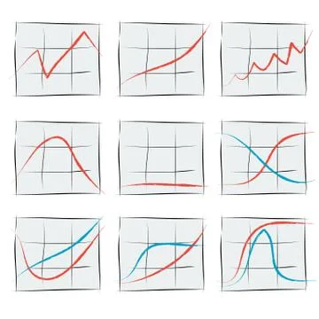 Nine growth chart Stock Illustration
