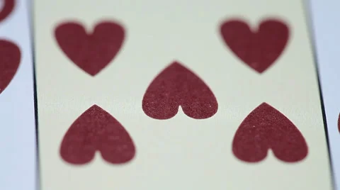Nine of Hearts playing card rotates on white background Видео 35520657
