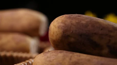 Nine hole lotus root and seven hole lotus root (2) Stock Footage 202258665