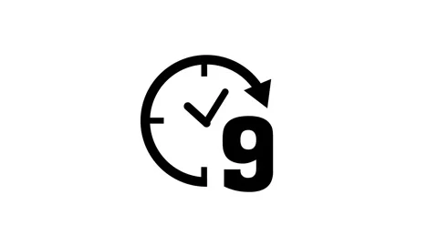 Nine hours duration animation clock time schedule countdown motion Stock Footage 330540450
