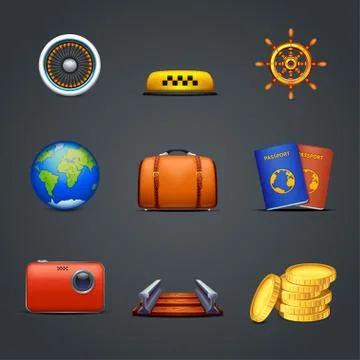Nine icons Stock Illustration
