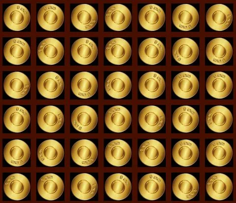 Nine MM Shells In A Grid Case Stock Illustration