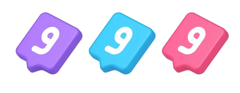 Nine number blue button calculation math financial budget web app 3d realisti Illustrazione stock