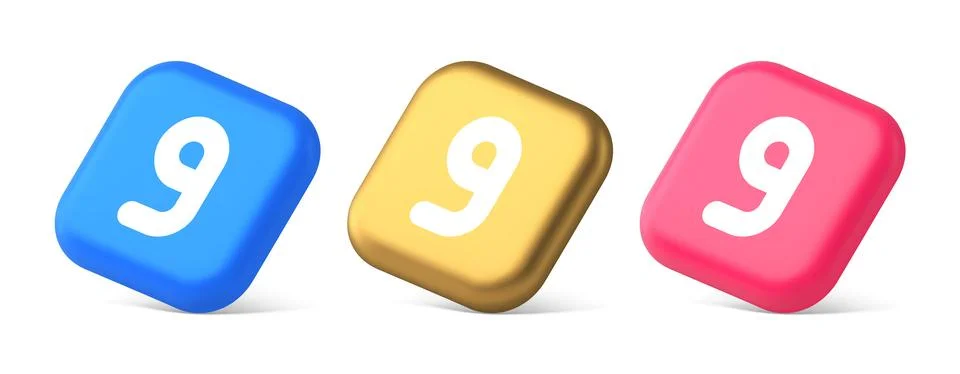 Nine number button calculation math financial budget web app 3d realistic i.. Illustrazione stock