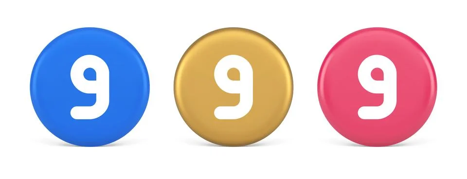 Nine number button calculation math financial budget web app 3d realistic c.. Stock Illustration