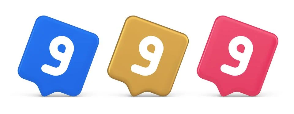 Nine number button calculation math financial budget web app 3d realistic s.. Illustrazione stock
