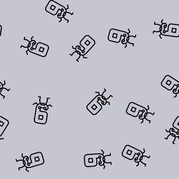 Nine number character line vector seamless pattern Illustrazione stock