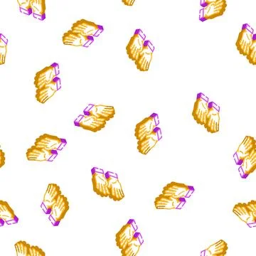 Nine number hand gesture isometric icon seamless pattern Stock Illustration