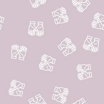 Nine number hand gesture line vector seamless pattern Illustrazione stock
