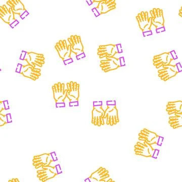 Nine number hand gesture vector seamless pattern Stock Illustration