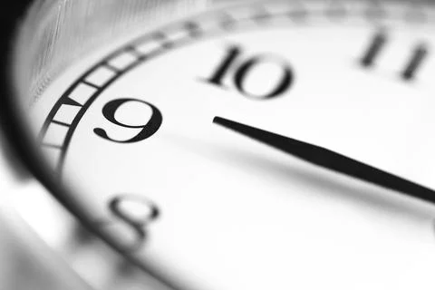 Nine o'clock on clock face Stock Photos