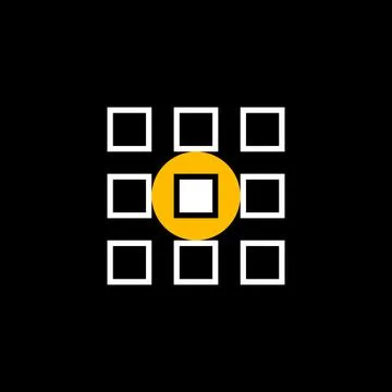 Nine rectangulars line out with circle block on center line pattern Stockillustratie