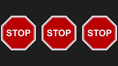 Nine Red Stop Signs in Various Sizes Vídeos de archivo 339393511