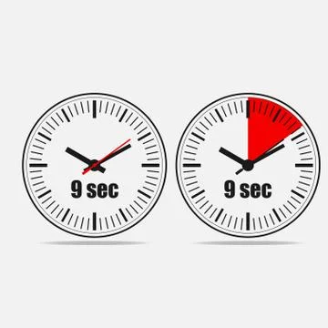 Nine Seconds Clock Stock Illustration