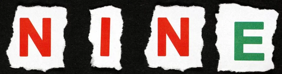 Nine - text Stock Illustration