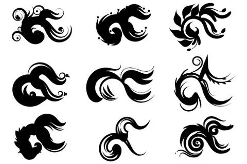 The nine in Thailand style set,vector Stockillustratie