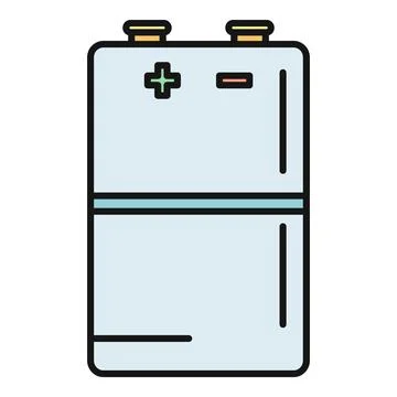 Nine volt battery providing electrical power and energy Stock Illustration
