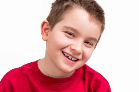 Nine years old looking trustfully Stock Photos