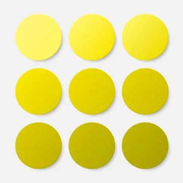 Nine Yellow Circles Button. Circle Banner. Stock Illustration