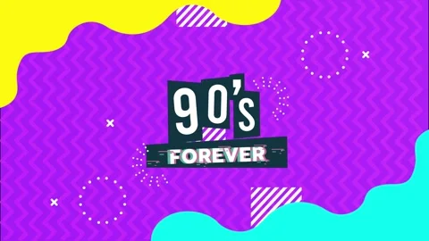 Nineties forever retro motion background with geometric shapes and purple z.. Stock-Footage 338312342