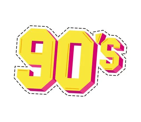 Nineties number patch Stock Illustration