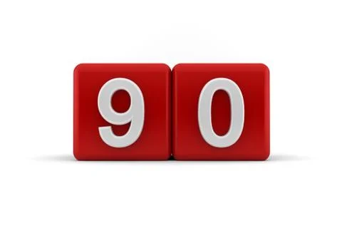 Ninety on birthday cubes Stock Illustration