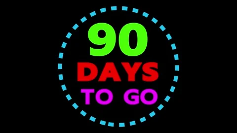Ninety days to go animated countdown motion Vidéo 330441646
