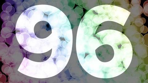 Ninety five to ninety six years birthday fade in/out animation with color bokeh Stock Footage 108537050
