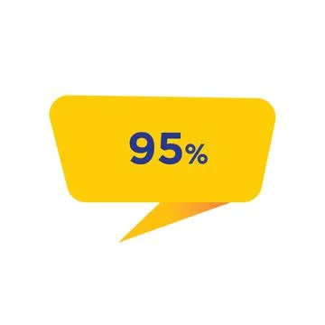 Ninety Five Percent - Yellow Speech Bubble. Button, Sign. Web Concept. Stock Illustration