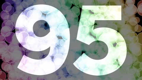 Ninety four to ninety five years birthday fade in/out animation with color bokeh Stock Footage 108536993