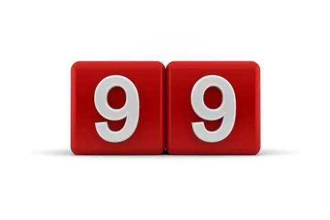 Ninety-nine on birthday cubes Stock Illustration