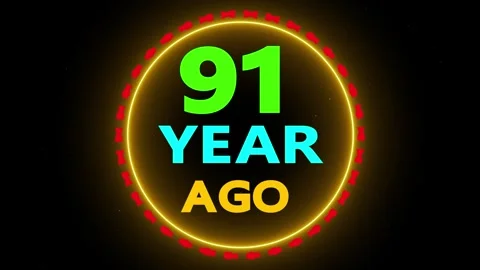 Ninety one year ago text animation motion Vídeos de archivo 330760300