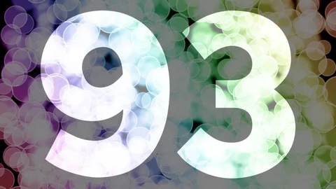 Ninety two to ninety three years birthday fade in/out animation with color bokeh Stock Footage 108536658