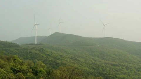 Ningxiang Shenxian Ridge Wind-driven Generator Video stock 170098830
