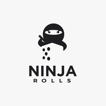 Ninja and cube dice game logo icon vector template on white background Stock Illustration