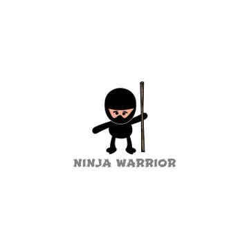 Ninja boy cartoon Ilustração Stock