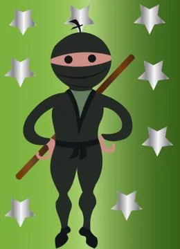 Ninja boy Stock Illustration
