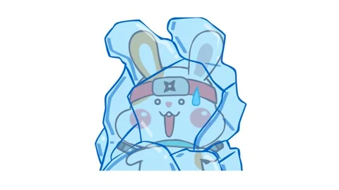 Ninja Bunny Animation: Freeze Attack - White Background Stock Footage 282777408