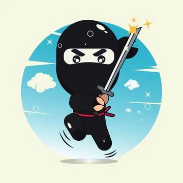 Ninja cartoon cute design vector illustration Stock Illustration