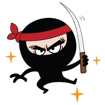Ninja Cartoon Vector Stock Illustration