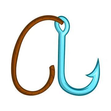 Ninja climbing grappling hook icon, cartoon style Stock Illustration