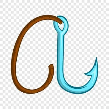Ninja climbing grappling hook icon, cartoon style Stock Illustration