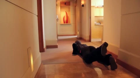 Ninja Crawling On The Floor Stock-Footage 60735751