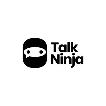 Ninja cute face talk chat bubble consult modern minimal logo design icon ve.. Stock Illustration