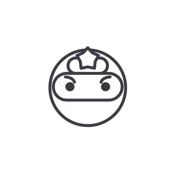 Ninja Emoji concept line editable vector, concept icon. Ninja Emoji concept Stock Illustration