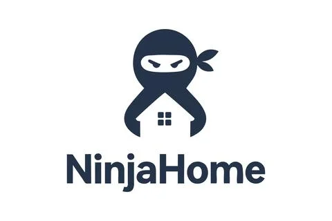 Ninja Home Security and Real Estate Logo Template Stock Illustration