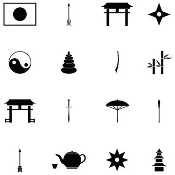 Ninja icon set Stock Illustration
